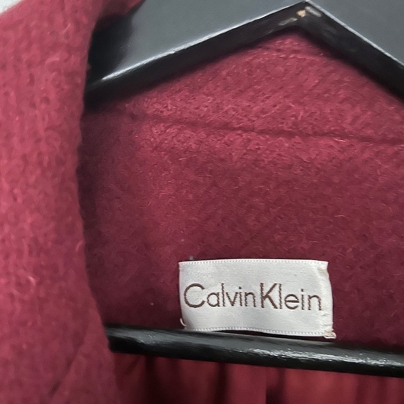 Calvin Klein Vintage Maroon Wool Double-breasted Coat 12. - Picture 9 of 11